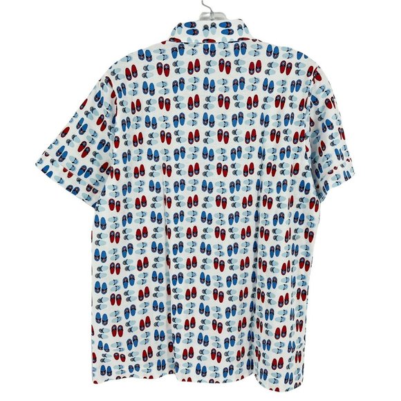 New Leon Levine Polo Shirt Women's Large Short Sleeve Blouse Flip-flop P… - Picture 2 of 9